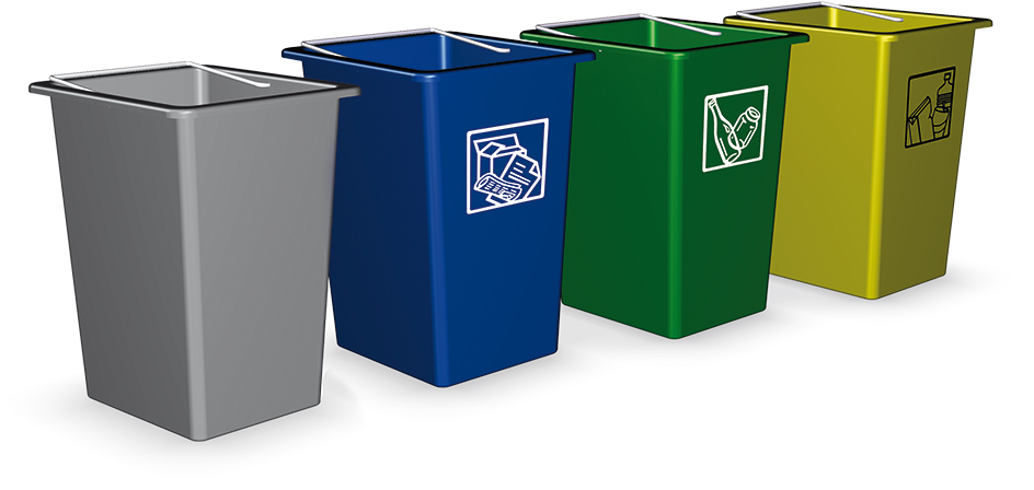 Recycling Bins Color Coded PNG