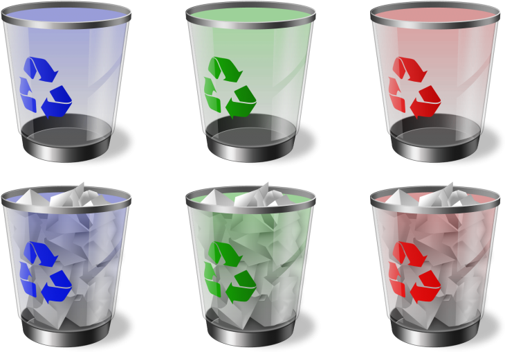 Recycling Bins Color Coded Separation PNG