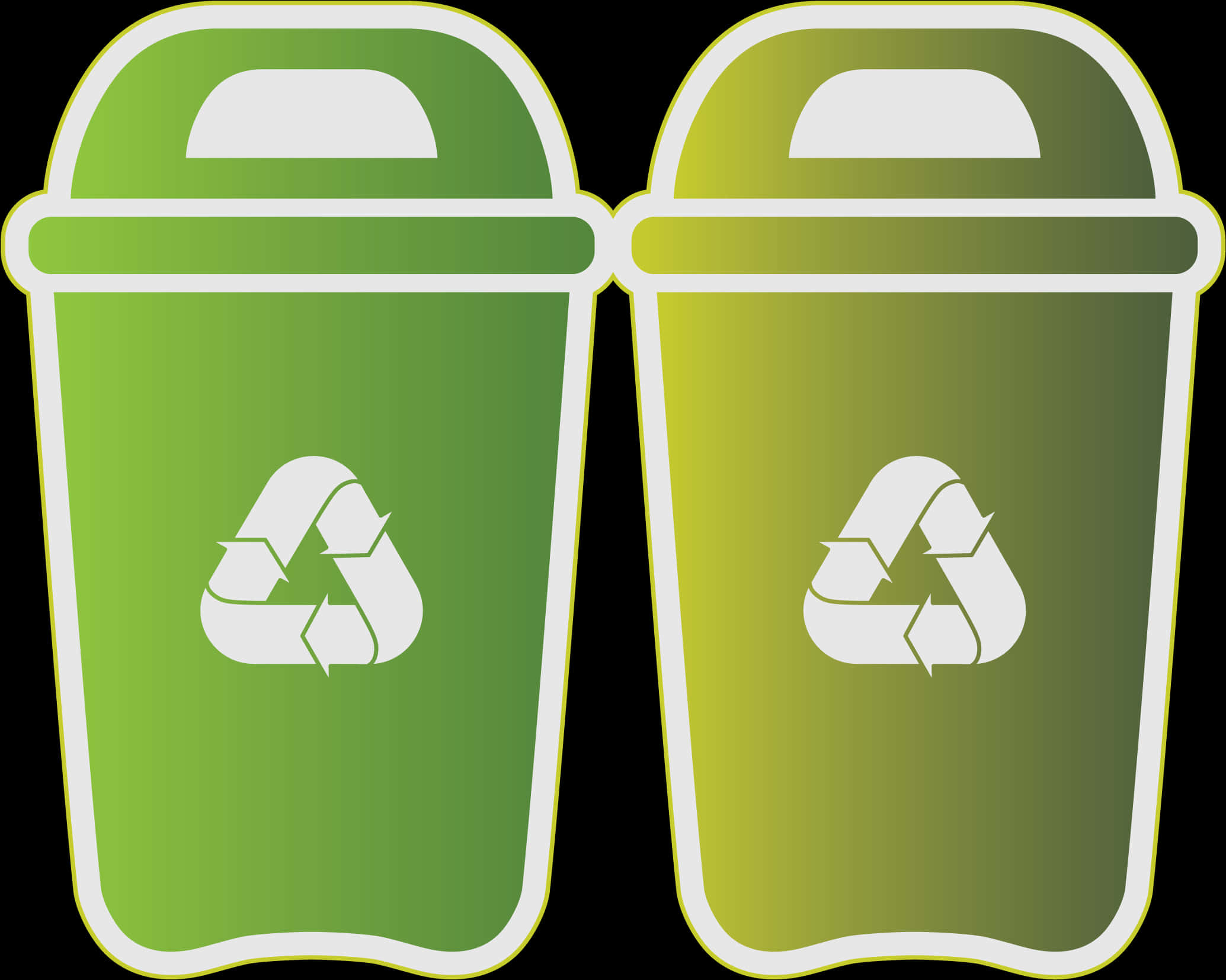 Recycling Bins Vector Illustration PNG