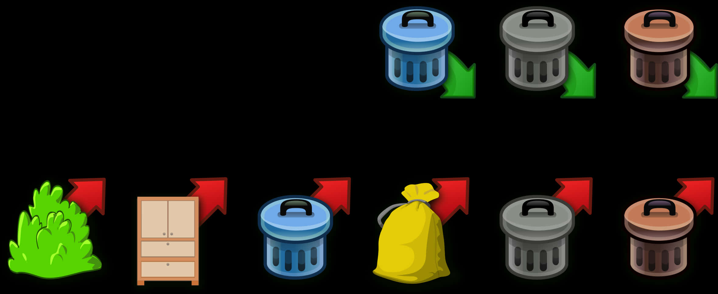 Recycling Process Icons PNG