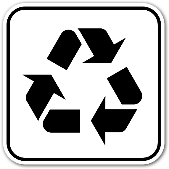 Recycling Symbol Blackand White PNG