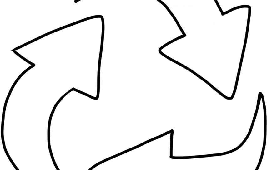 Recycling Symbol Simple Outline PNG