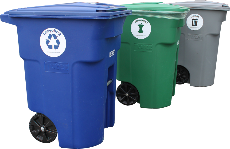 Recycling_ Compost_ Landfill_ Bins PNG
