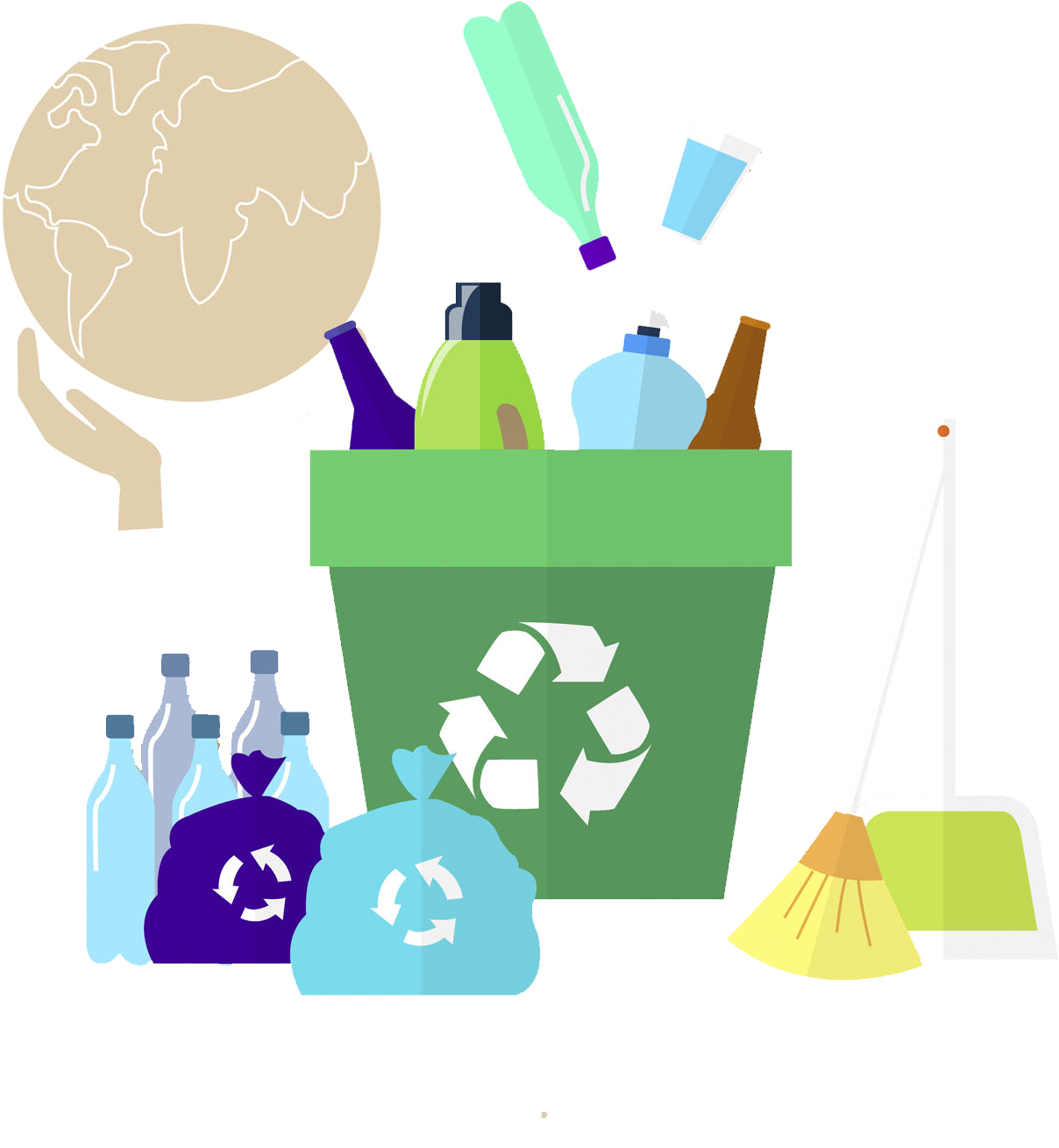 Recyclingand Cleaning Concept PNG