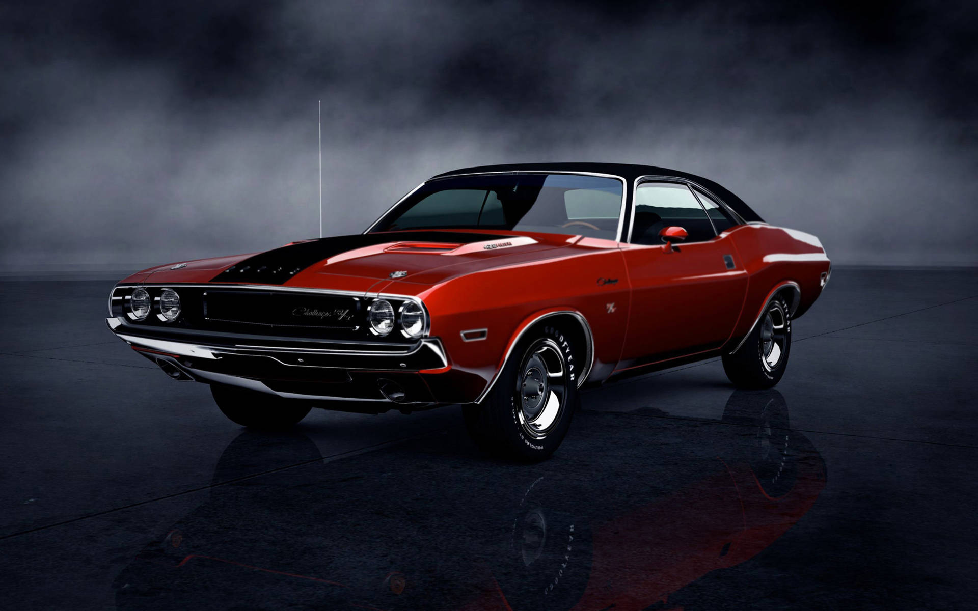 Caption: Majestic Red 1969 Dodge Charger Wallpaper