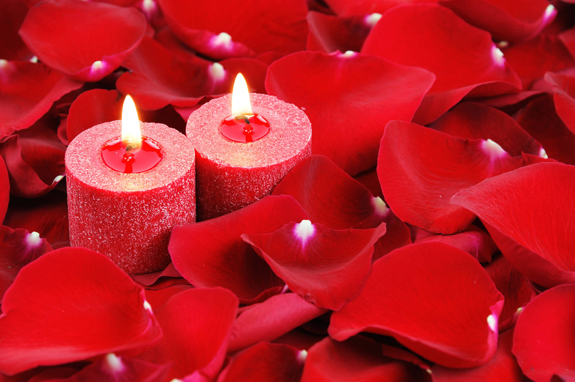 Red 4k Uhd Candles Petals Picture