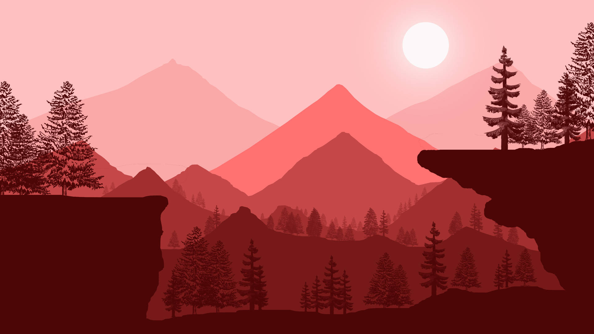 Red 4k Uhd Mountain Art Picture