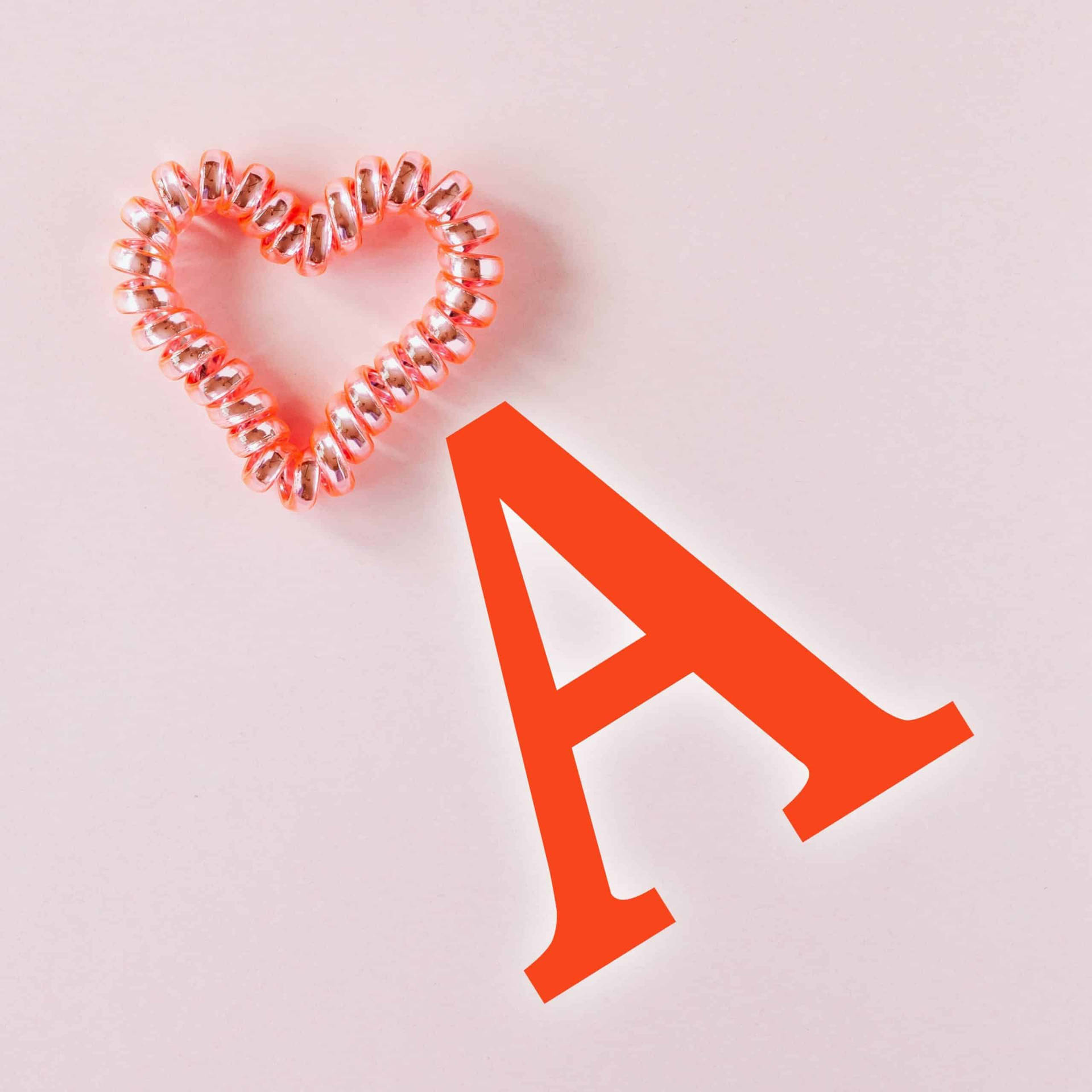 Red A With Heart Name Picture