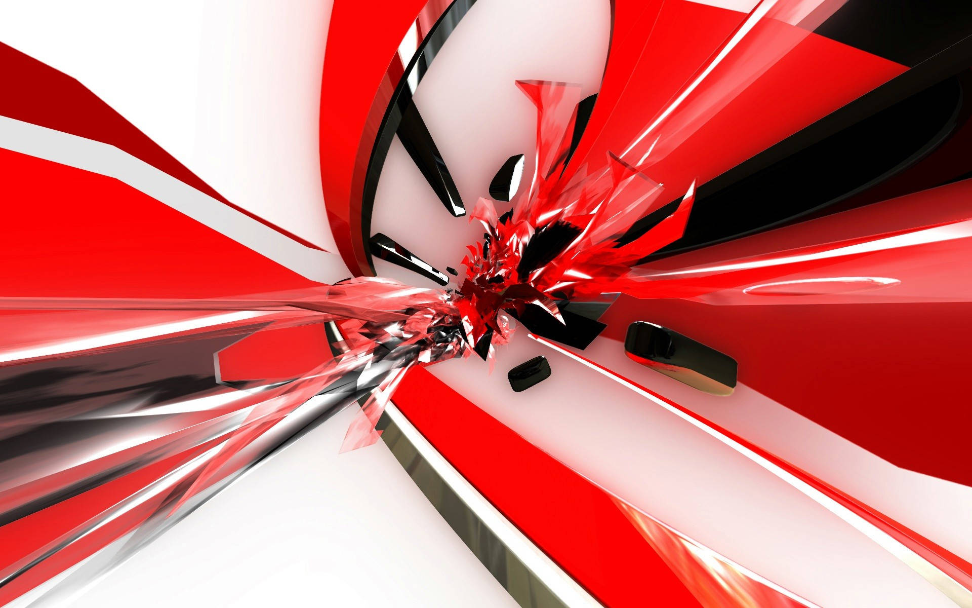 Red Abstract 3d Desktop