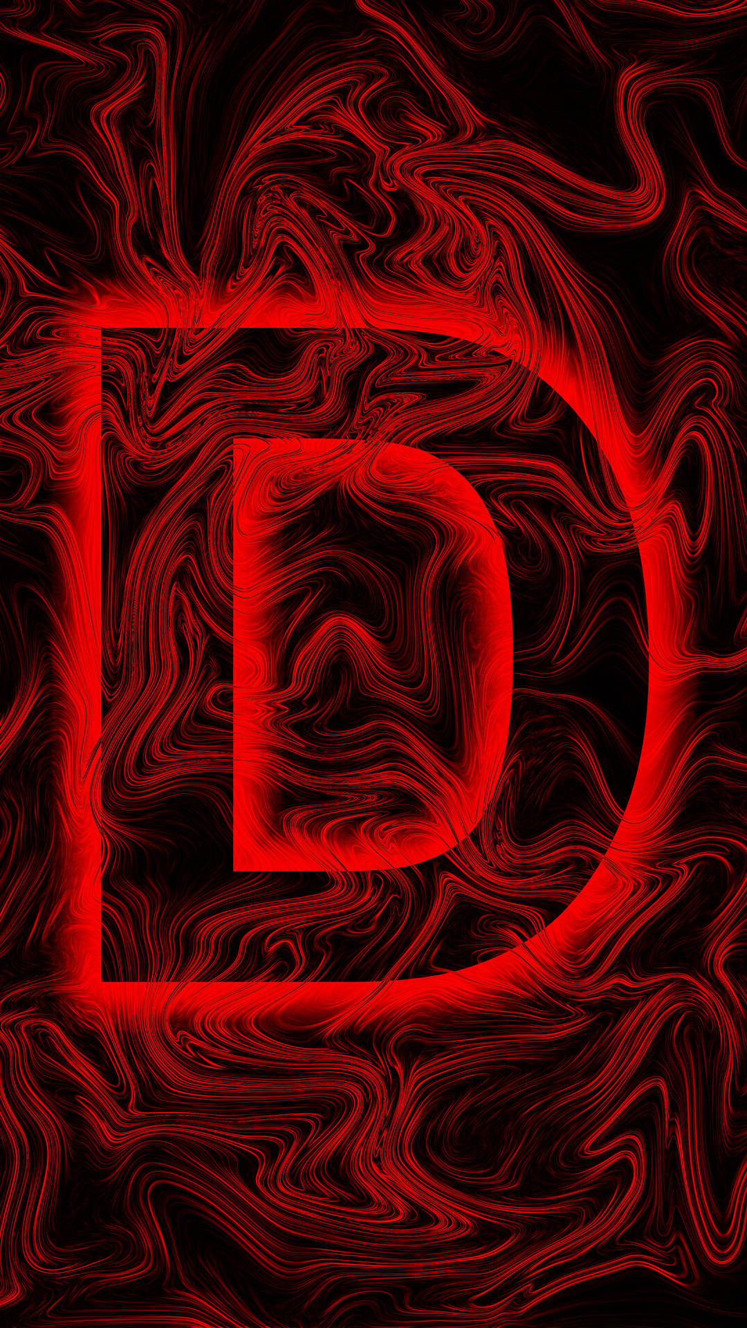 Red Abstract Aesthetic Letter D Background