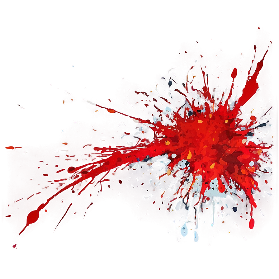 Red Abstract Art Splatter Png Uni15 PNG