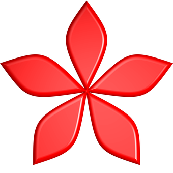 Red Abstract Flower Design PNG