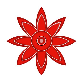 Red Abstract Flower Graphic PNG