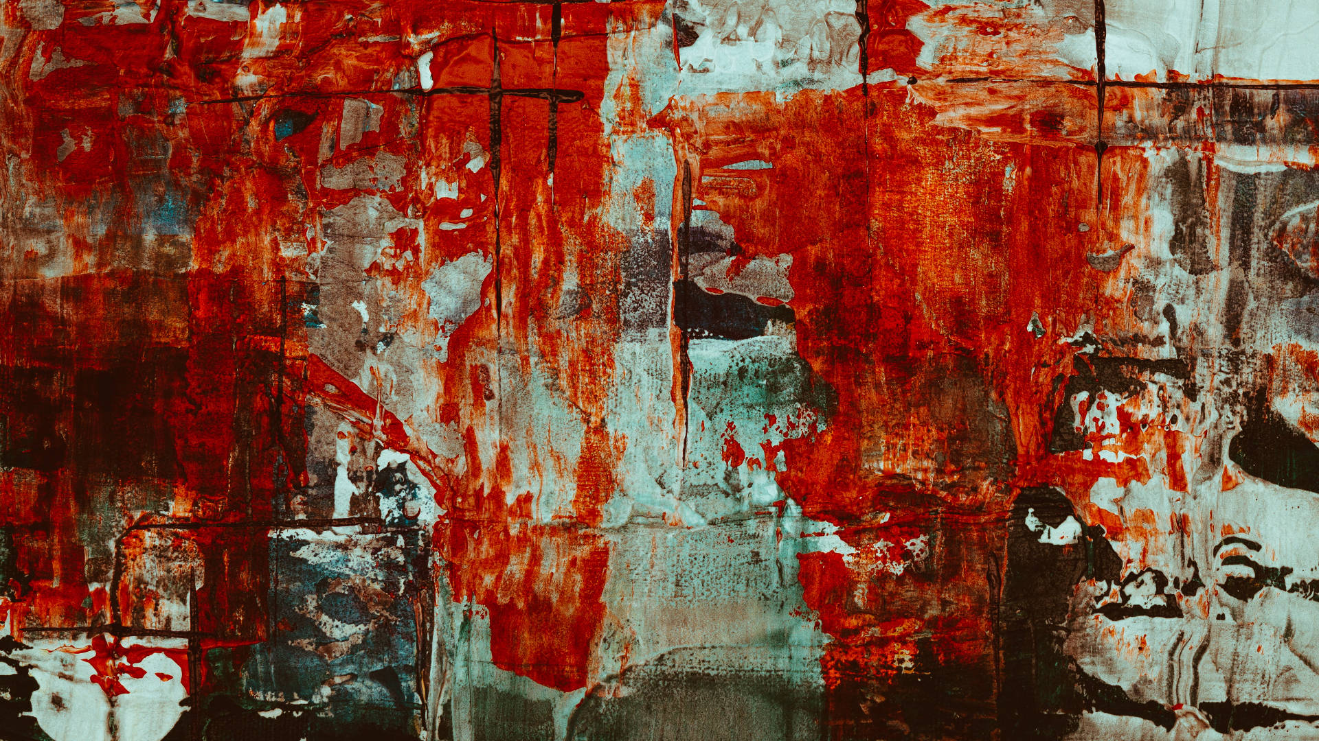 Red Abstract Painting Desktop Wallpaper