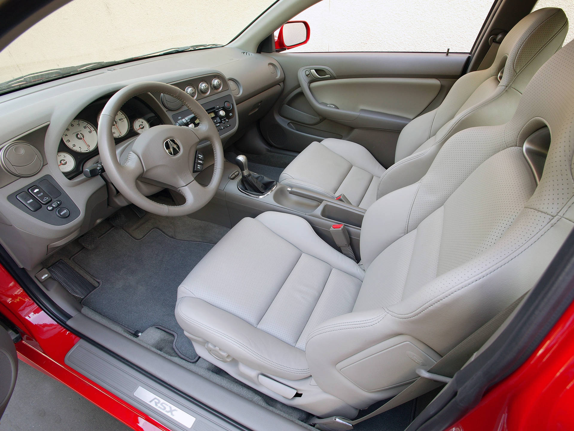 Red Acura Front Seat Wallpaper