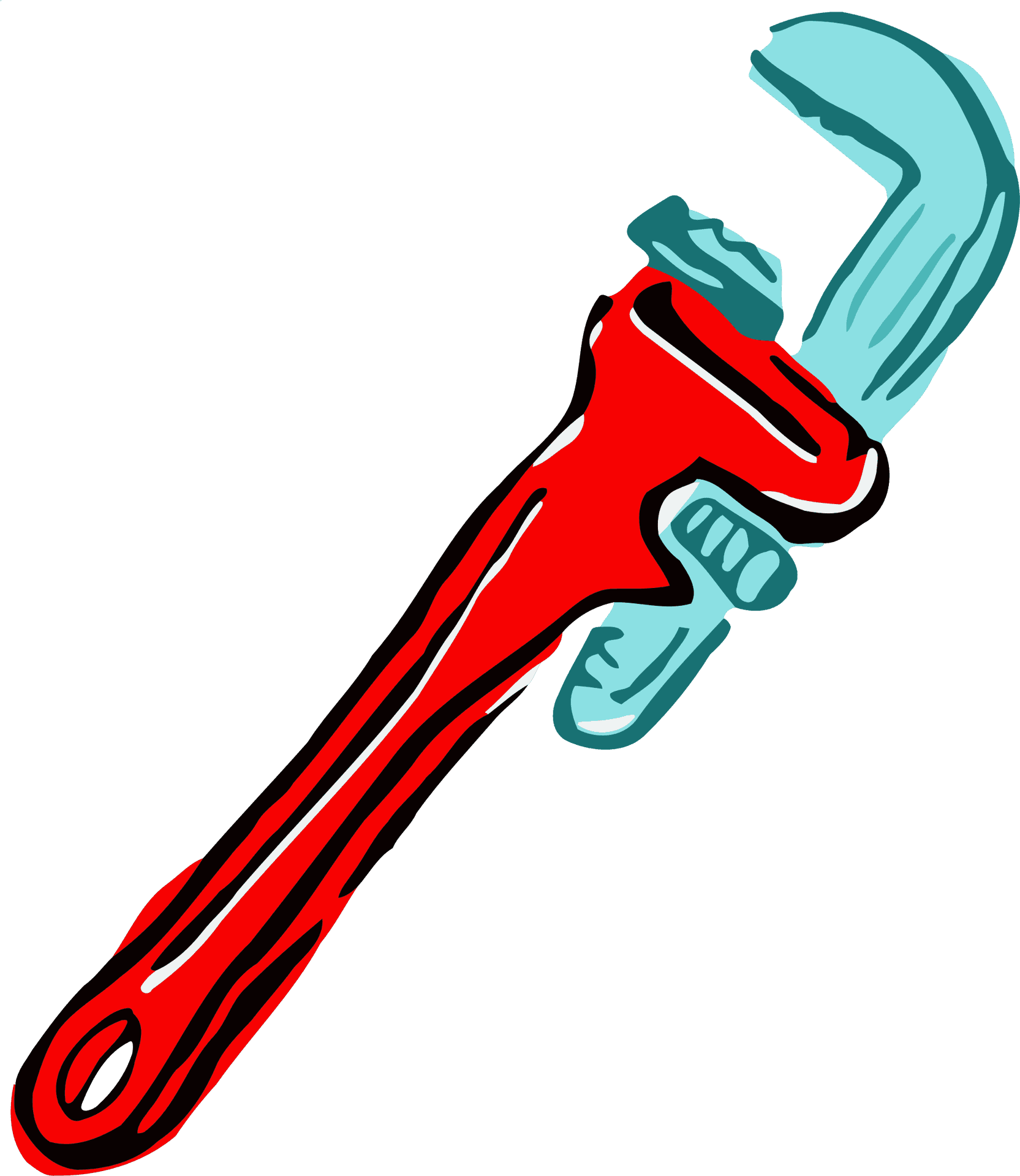 Red Adjustable Wrench Illustration PNG