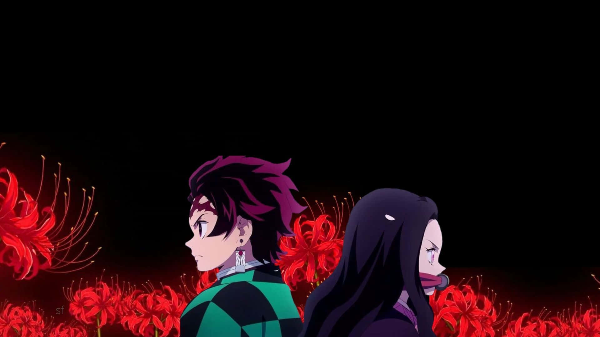 Portátiltemático De Anime Estético En Color Rojo. Fondo de pantalla