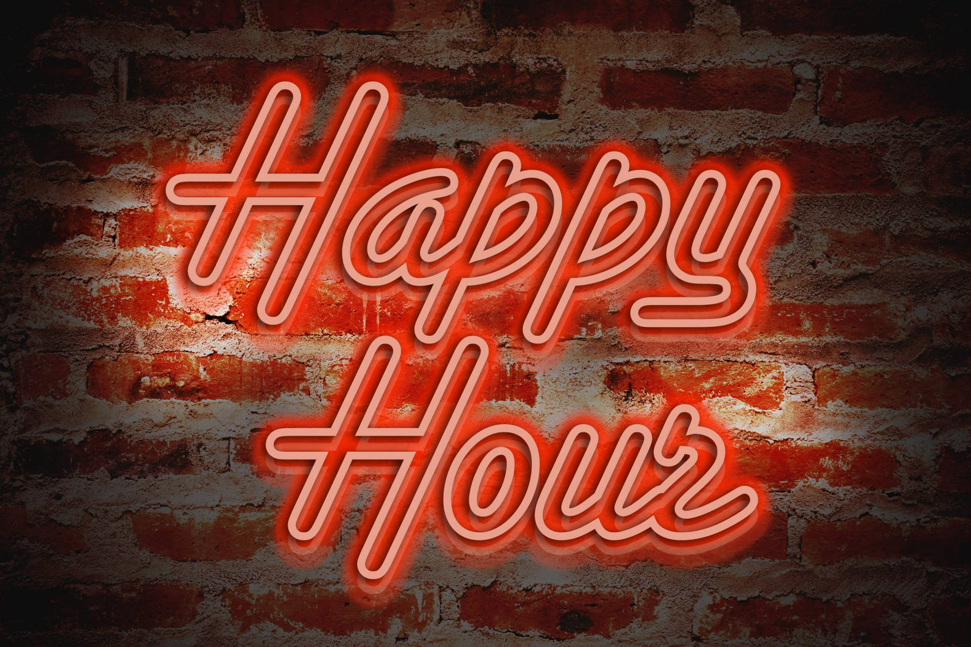 Red Aesthetic Happy Hour Wallpaper