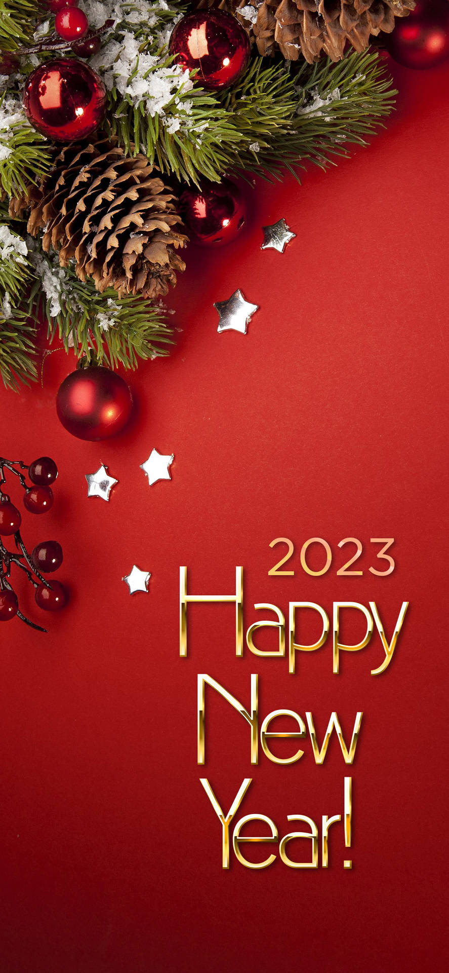 Download Red Aesthetic Happy New Year 2023 Wallpaper | Wallpapers.com