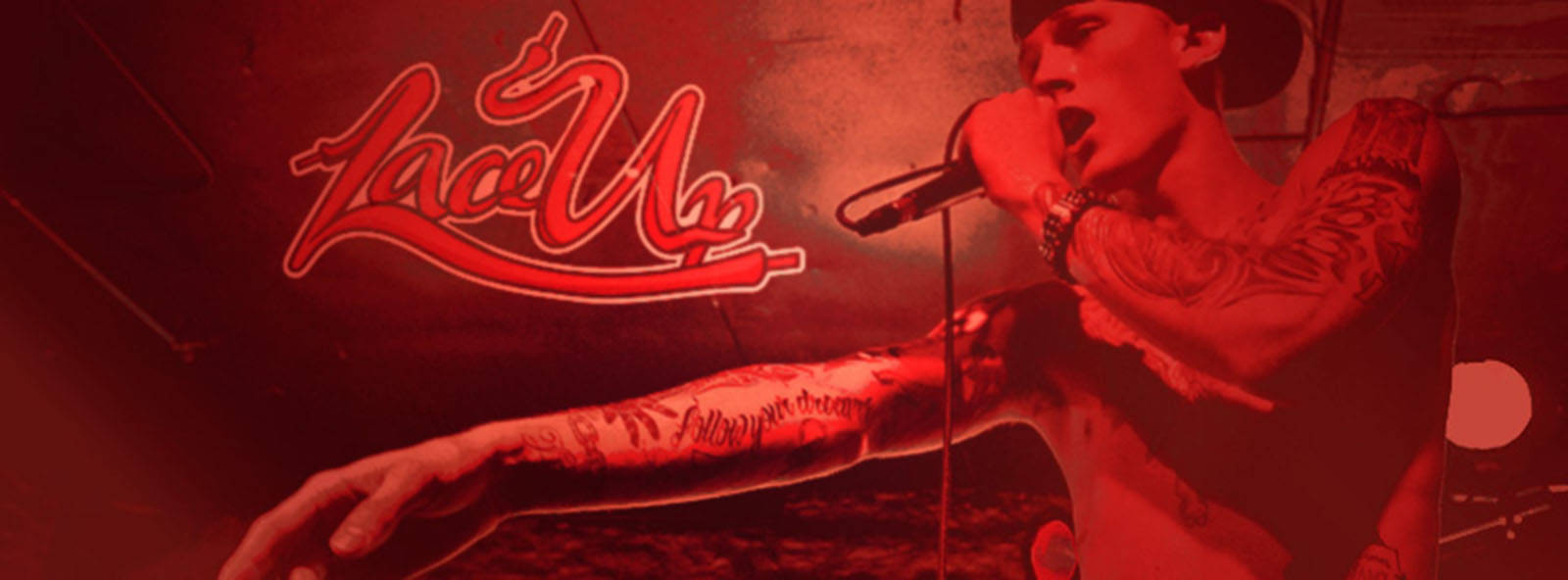 Red Aesthetic Lace Up Poster