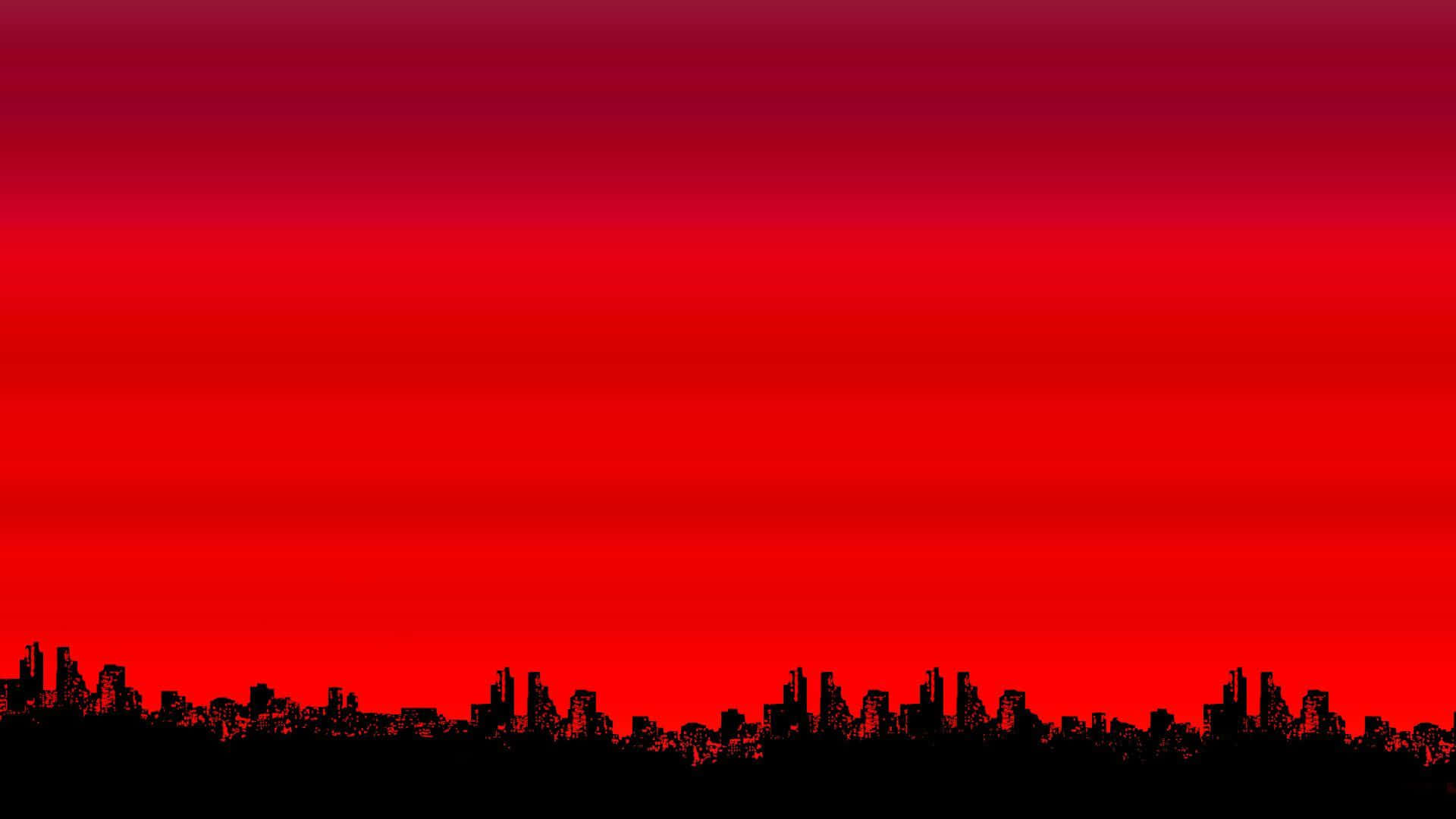 Red Aesthetic Laptop Red Sky Wallpaper