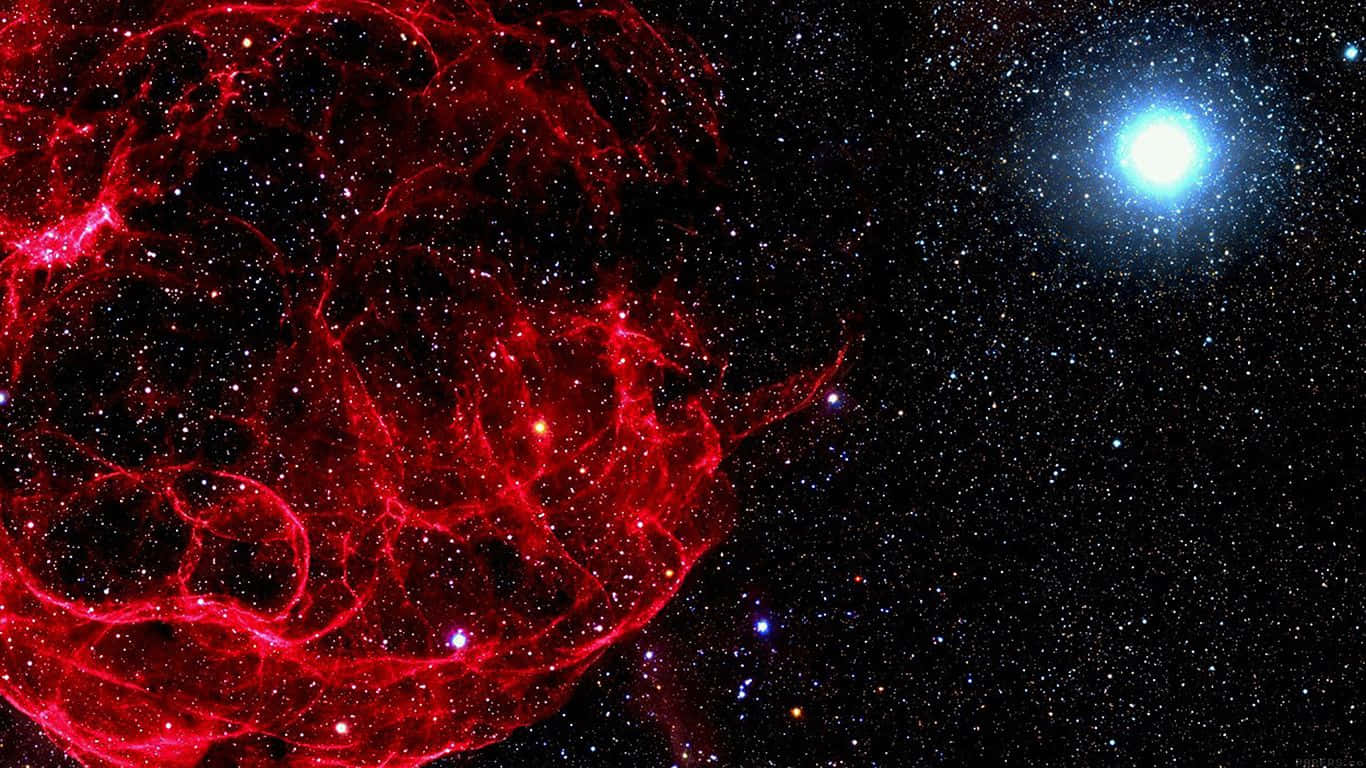 Red Aesthetic Laptop Spaghetti Nebula Wallpaper