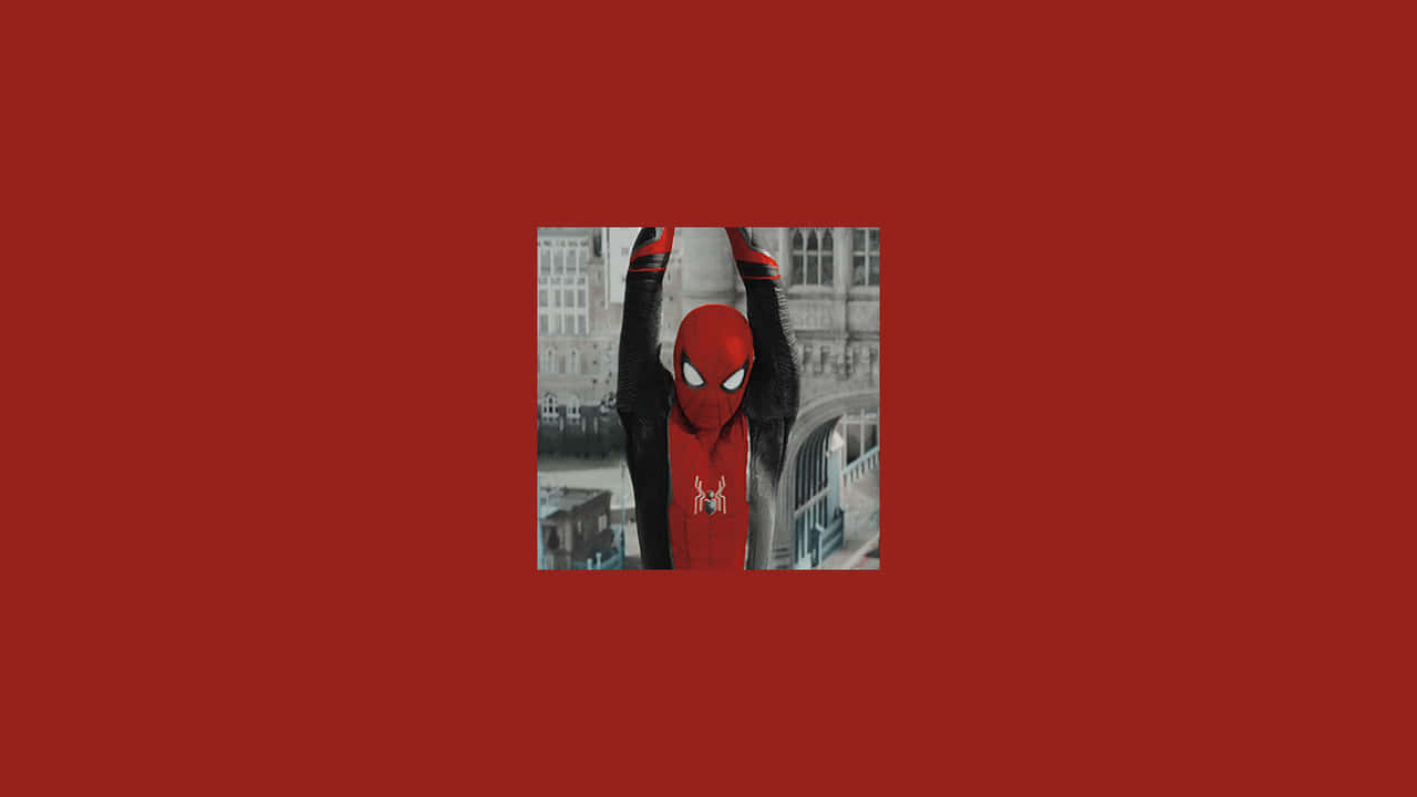 Red Aesthetic Laptop Spider-man Background