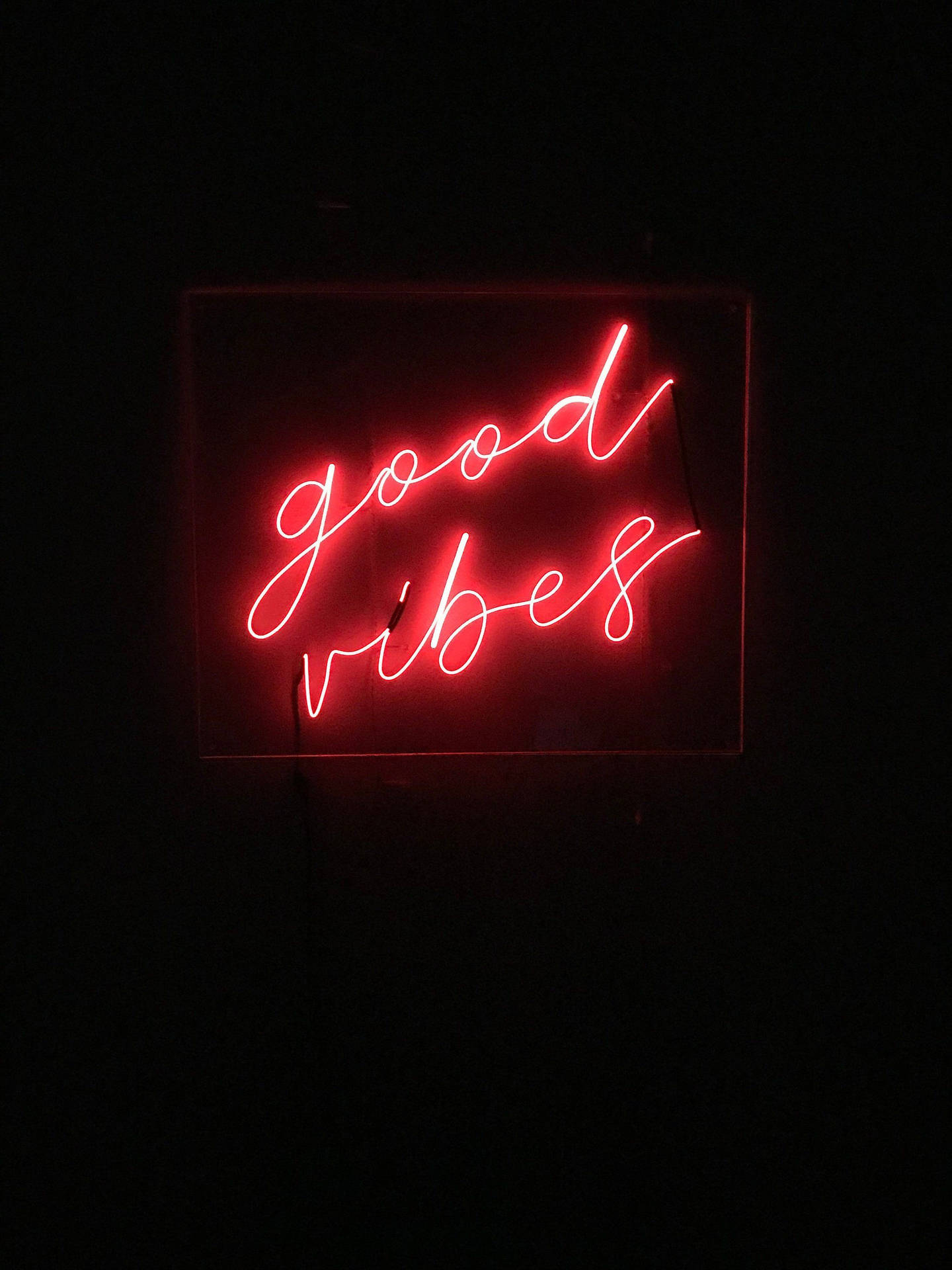 Rød Æstetisk Neon Good Vibes Tapet Wallpaper