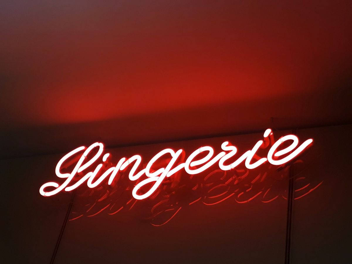 Red Aesthetic Neon Lingerie Signage Wallpaper