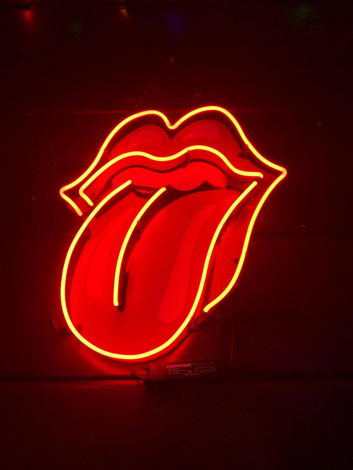 Red Aesthetic Neon Mouth Tongue Wallpaper