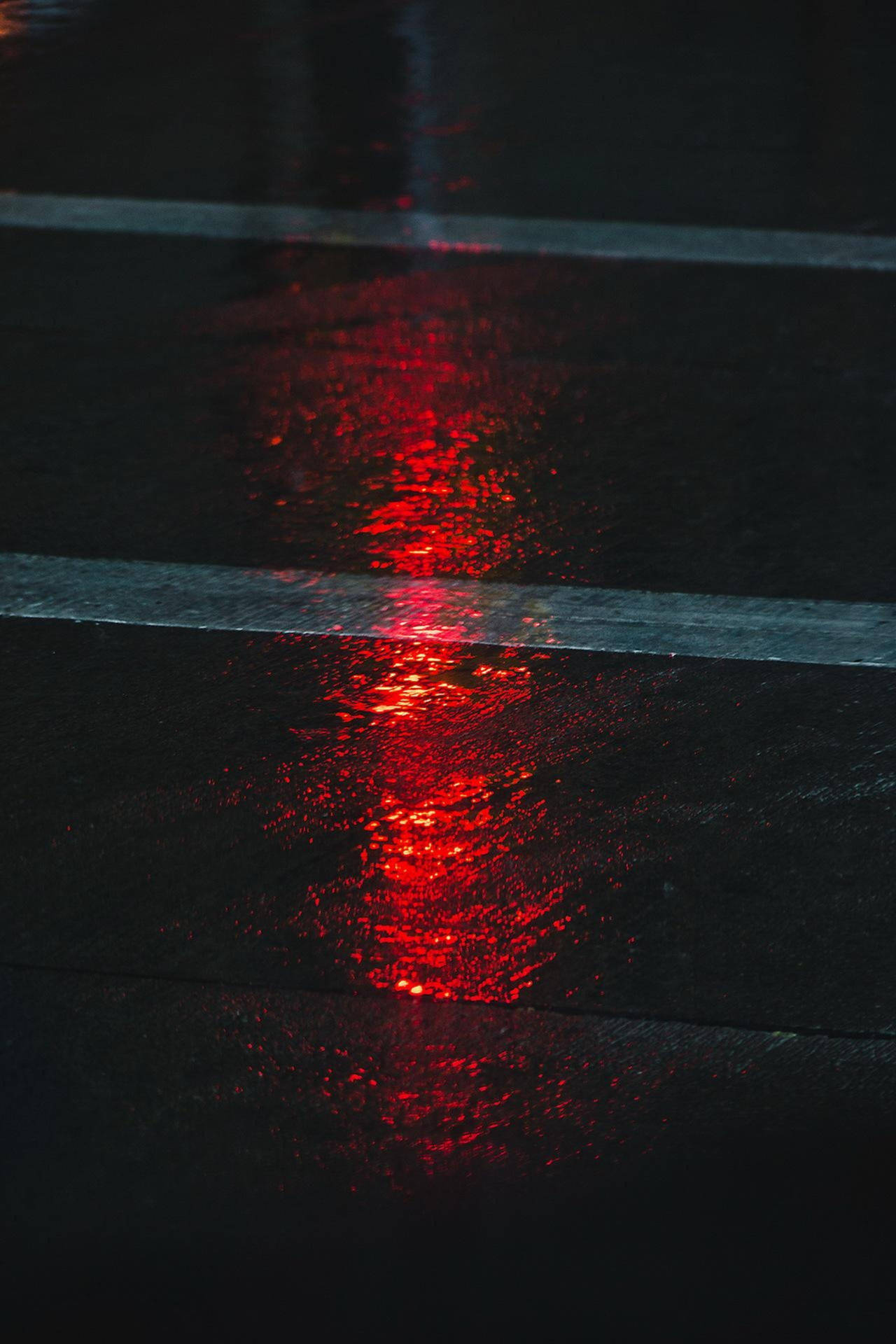 Estéticavermelha De Luz De Rua Neon. Papel de Parede