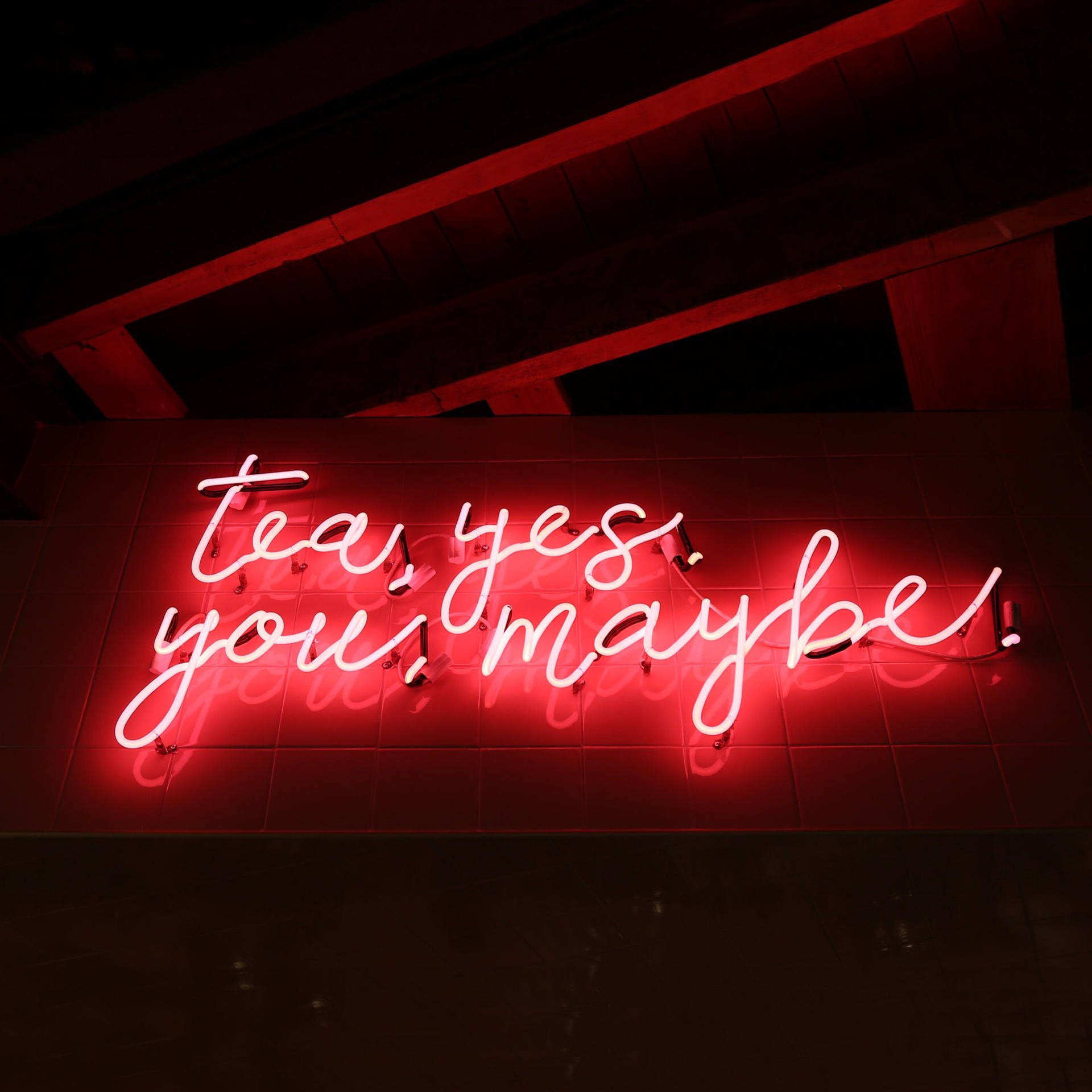 Red Aesthetic Neon Tea And You Wallpaper