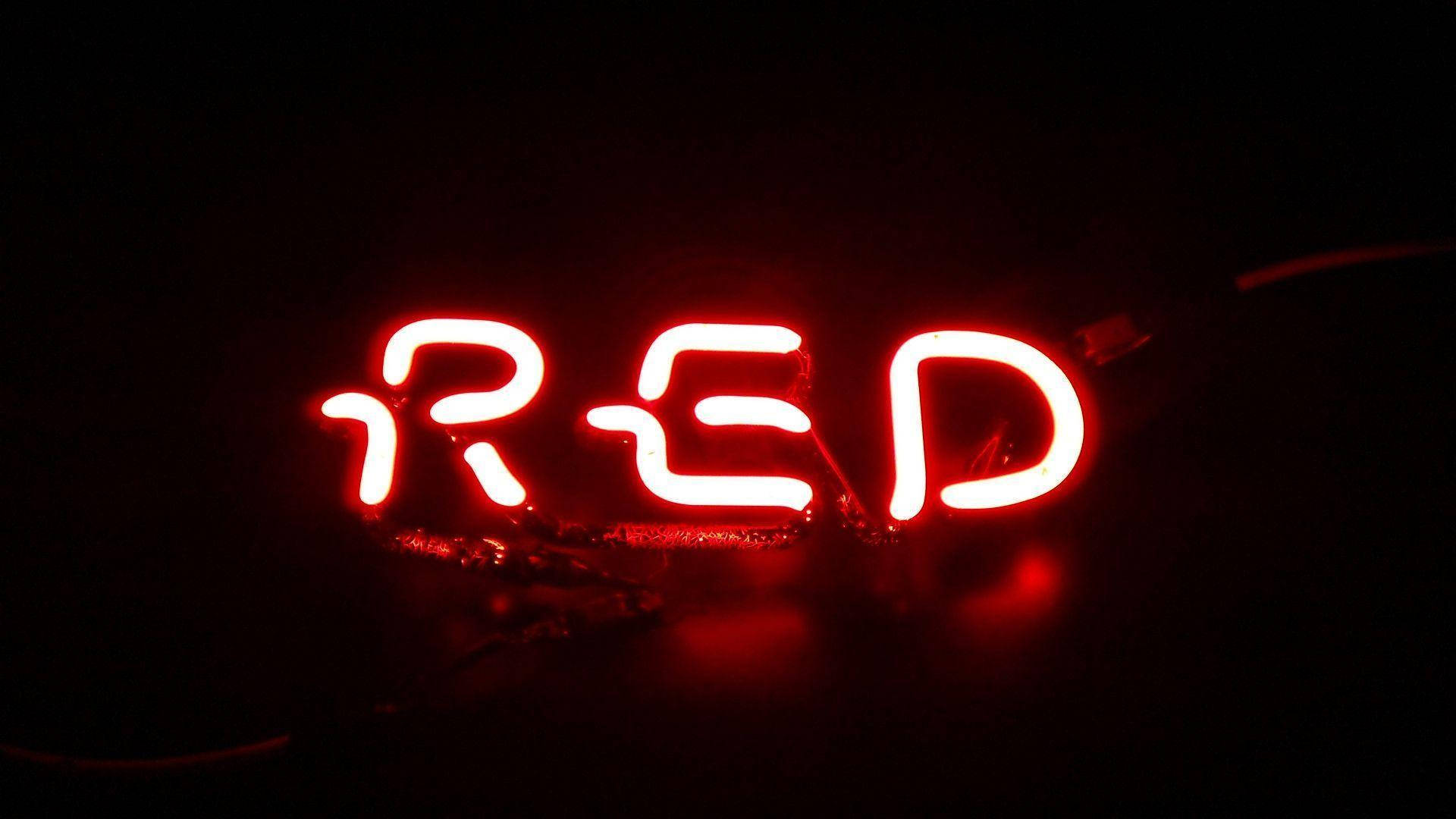 Red Aesthetic Neon Text Light Wallpaper