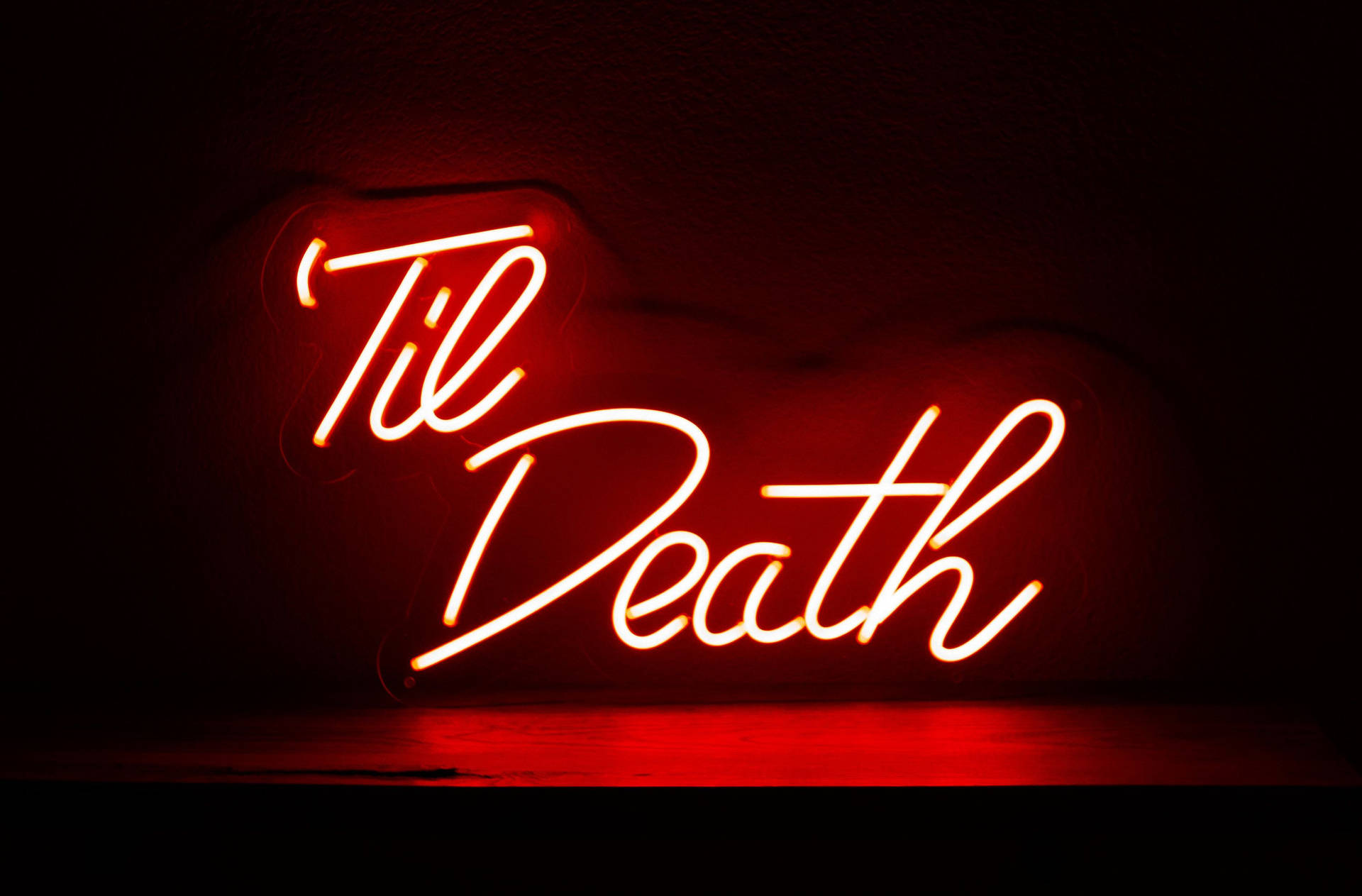 Red Aesthetic Neon 'til Death Wallpaper
