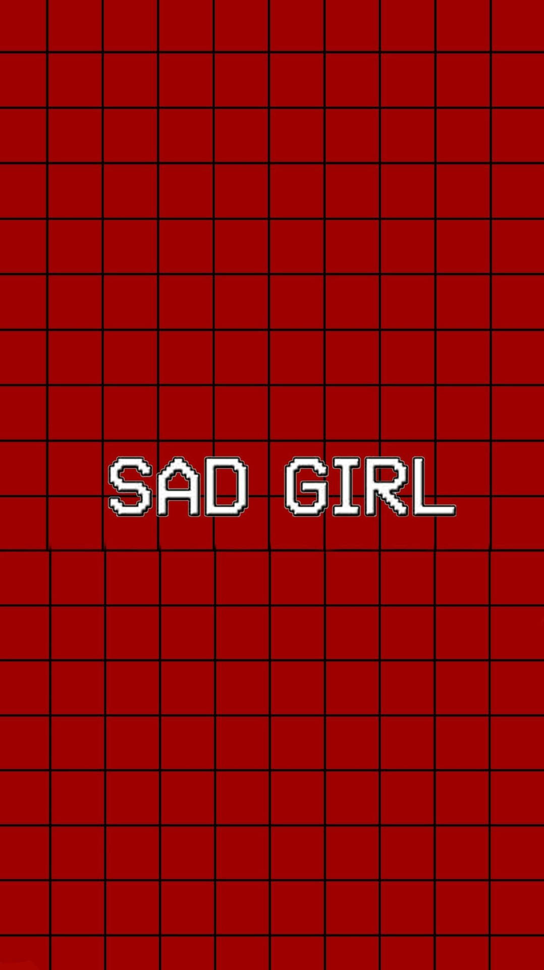Red Aesthetic Sad Girl Text Wallpaper