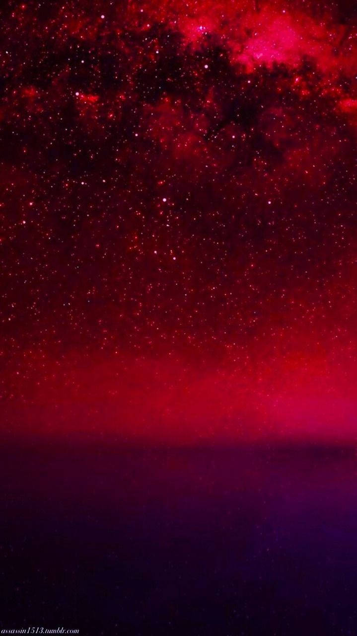 Red Aesthetic Starry Sky