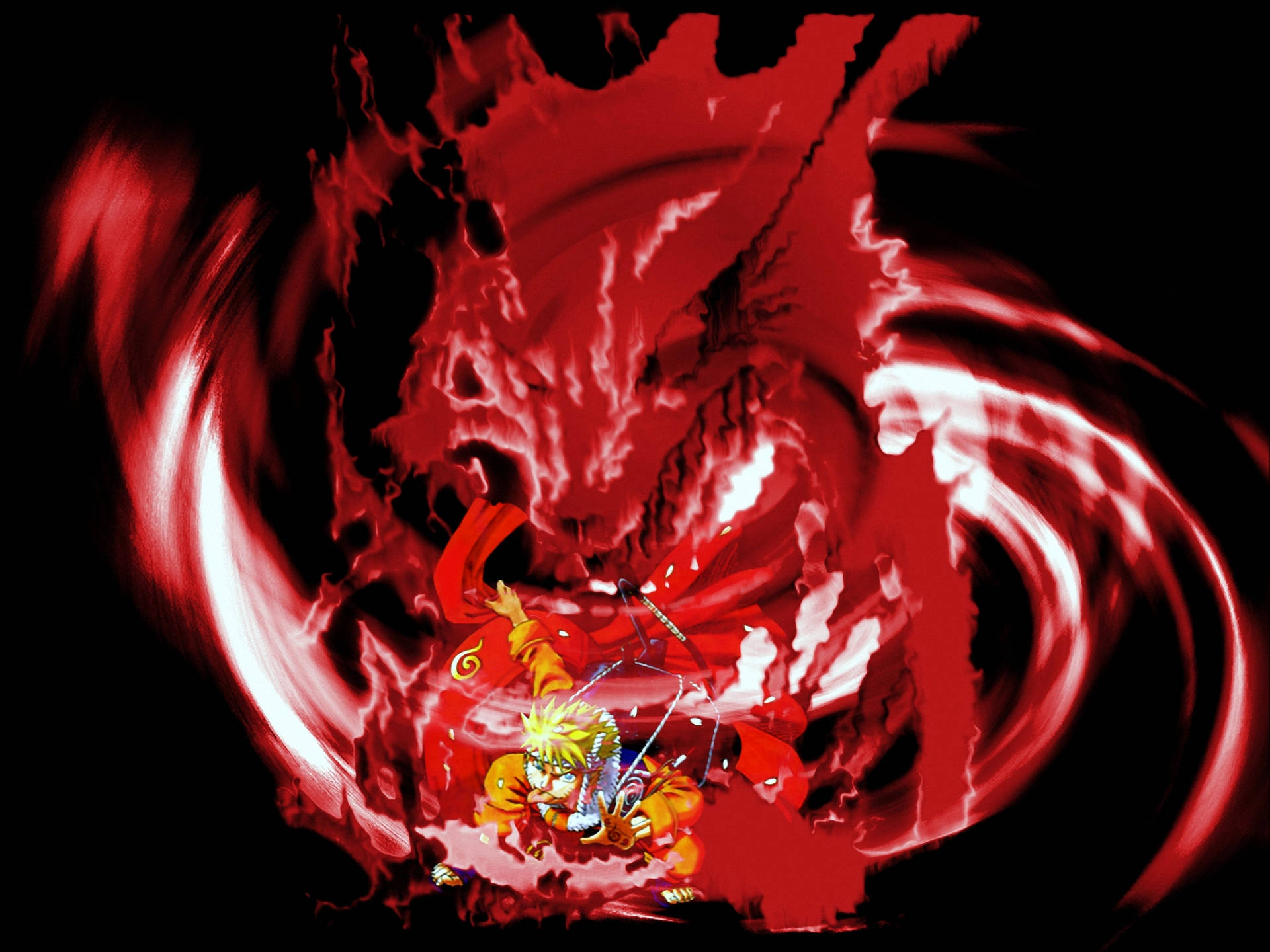 Red Aesthetic Strongest Nine Tailed Beast Naruto Kurama Background