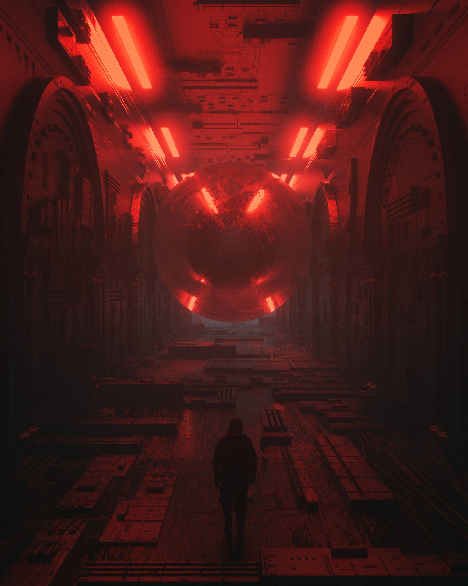 Red Aesthetic Theme Cyberpunk Wallpaper