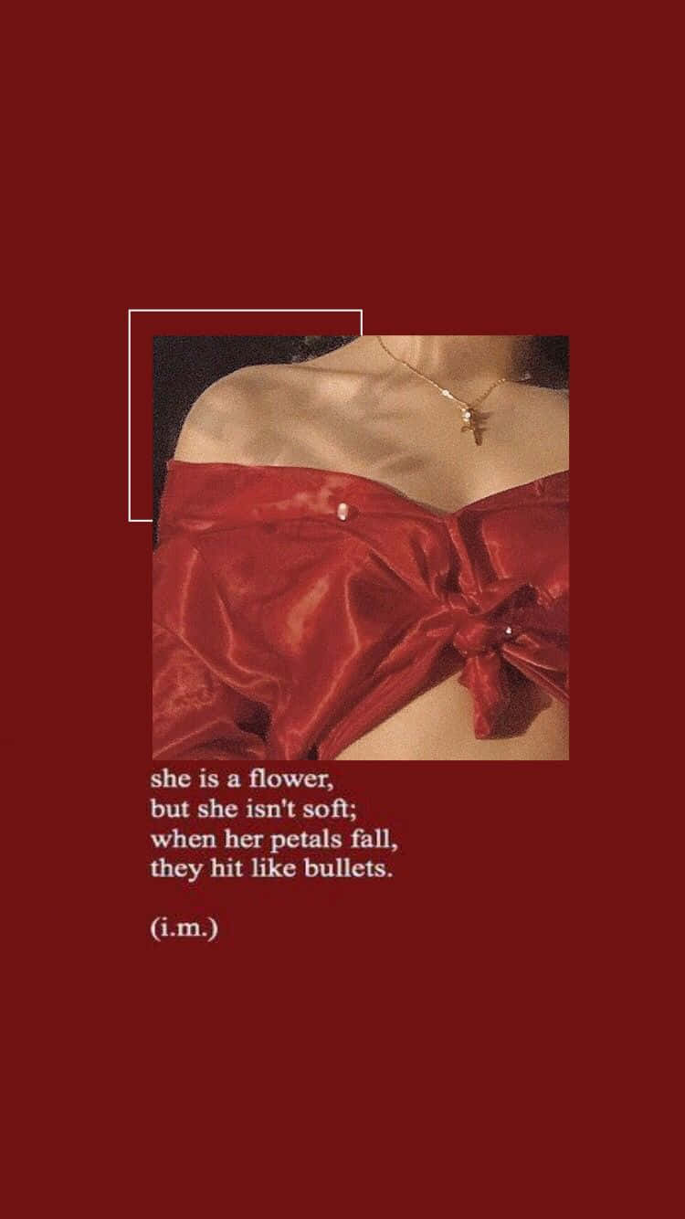 Red Aesthetic Tumblr Poem About A Woman Wallpaper
