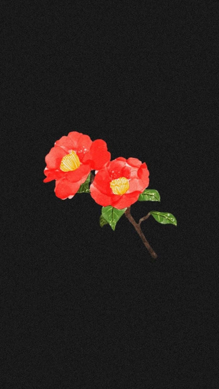 Red Flowers Painting Aesthetic Tumblr Wallpaper