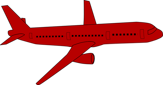 Red Airplane Silhouette PNG