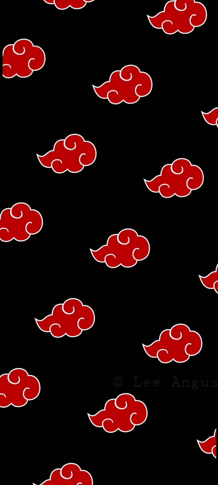 Red Akatsuki Cloud Iphone Pattern Wallpaper