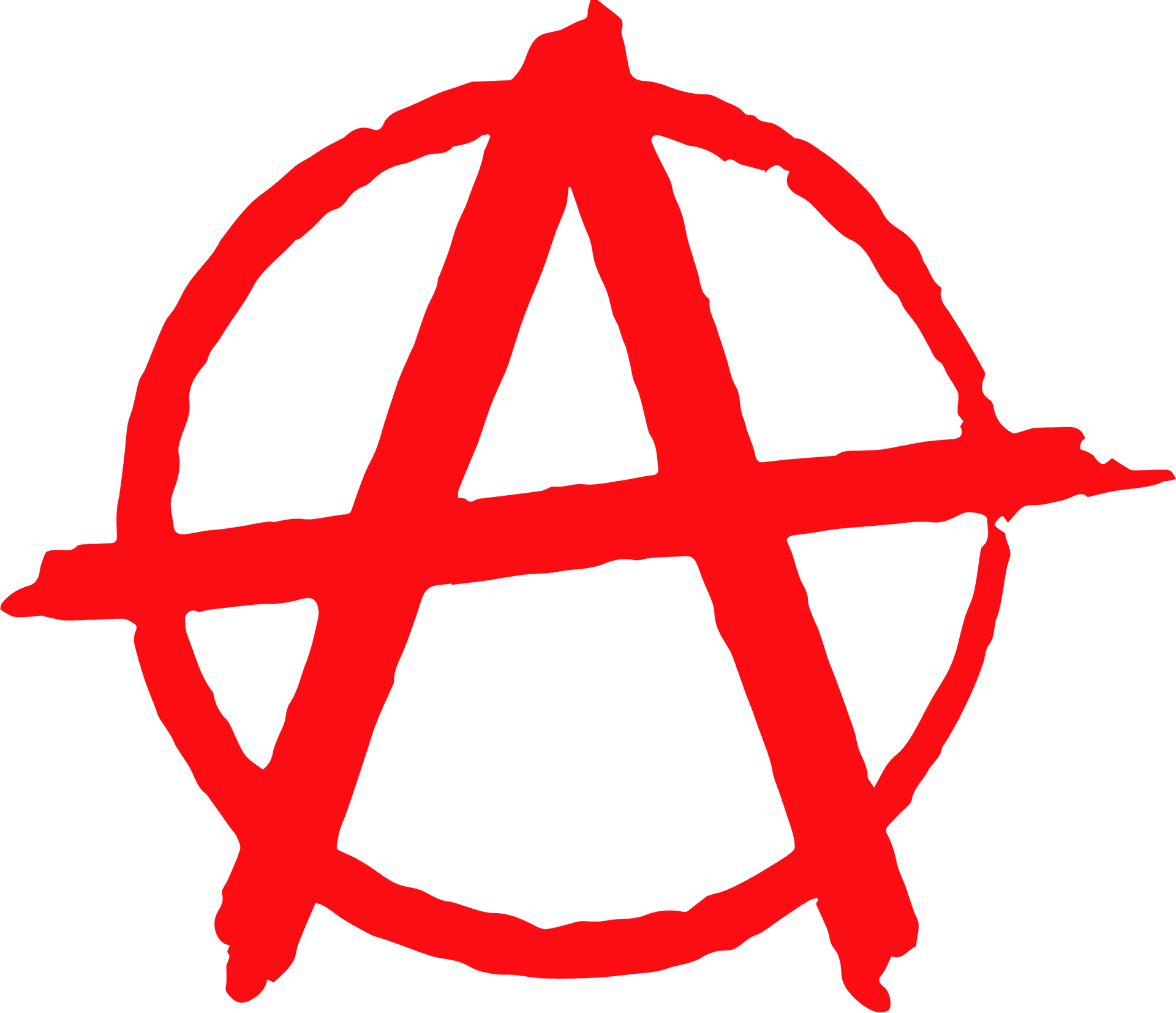 Red Anarchy Symbolon Blue Background.png PNG