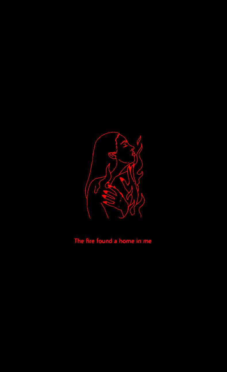 Red And Black Aesthetic Fire Quote Wallpaper