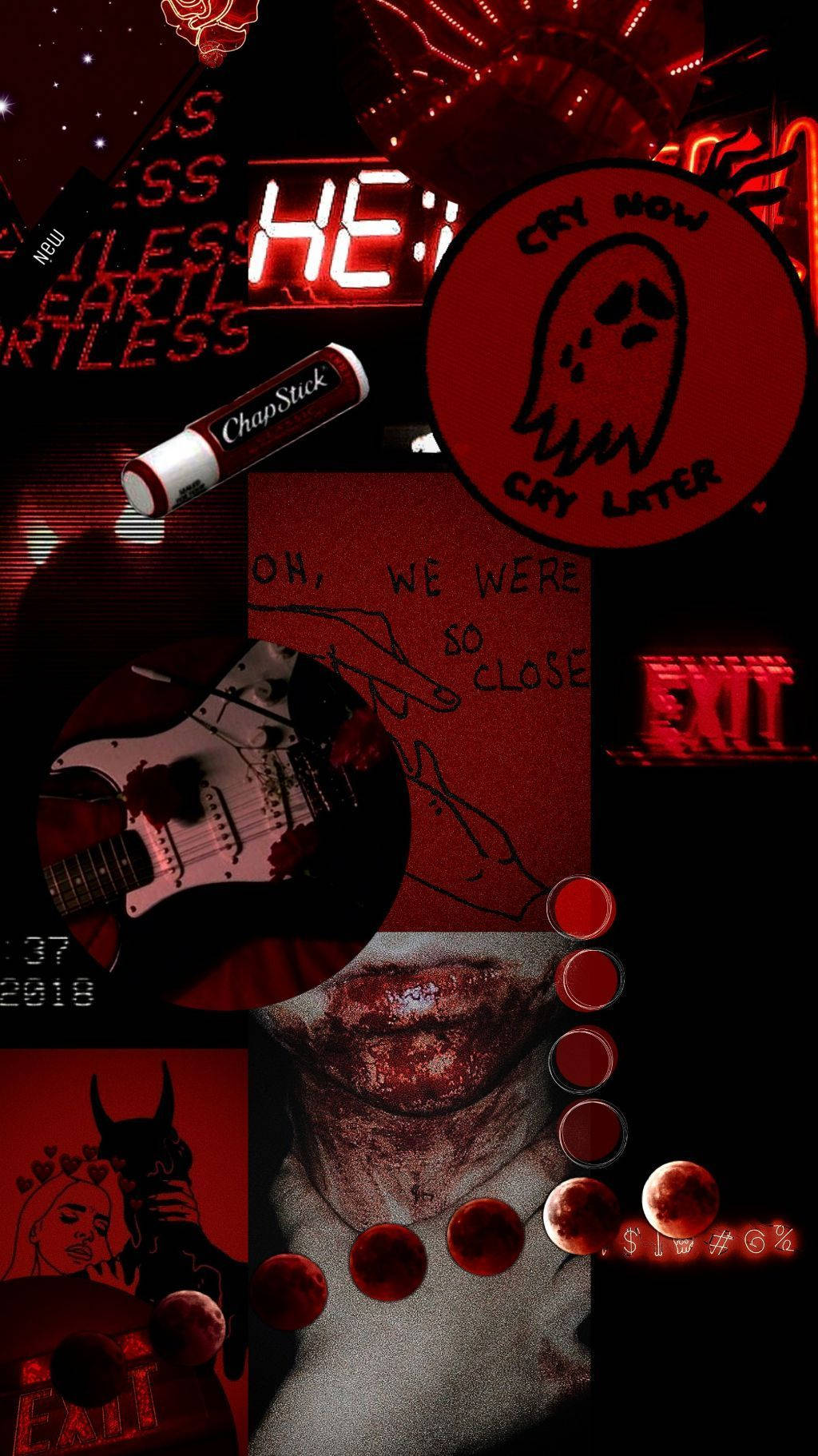 Red And Black Aesthetic Montage Wallpaper