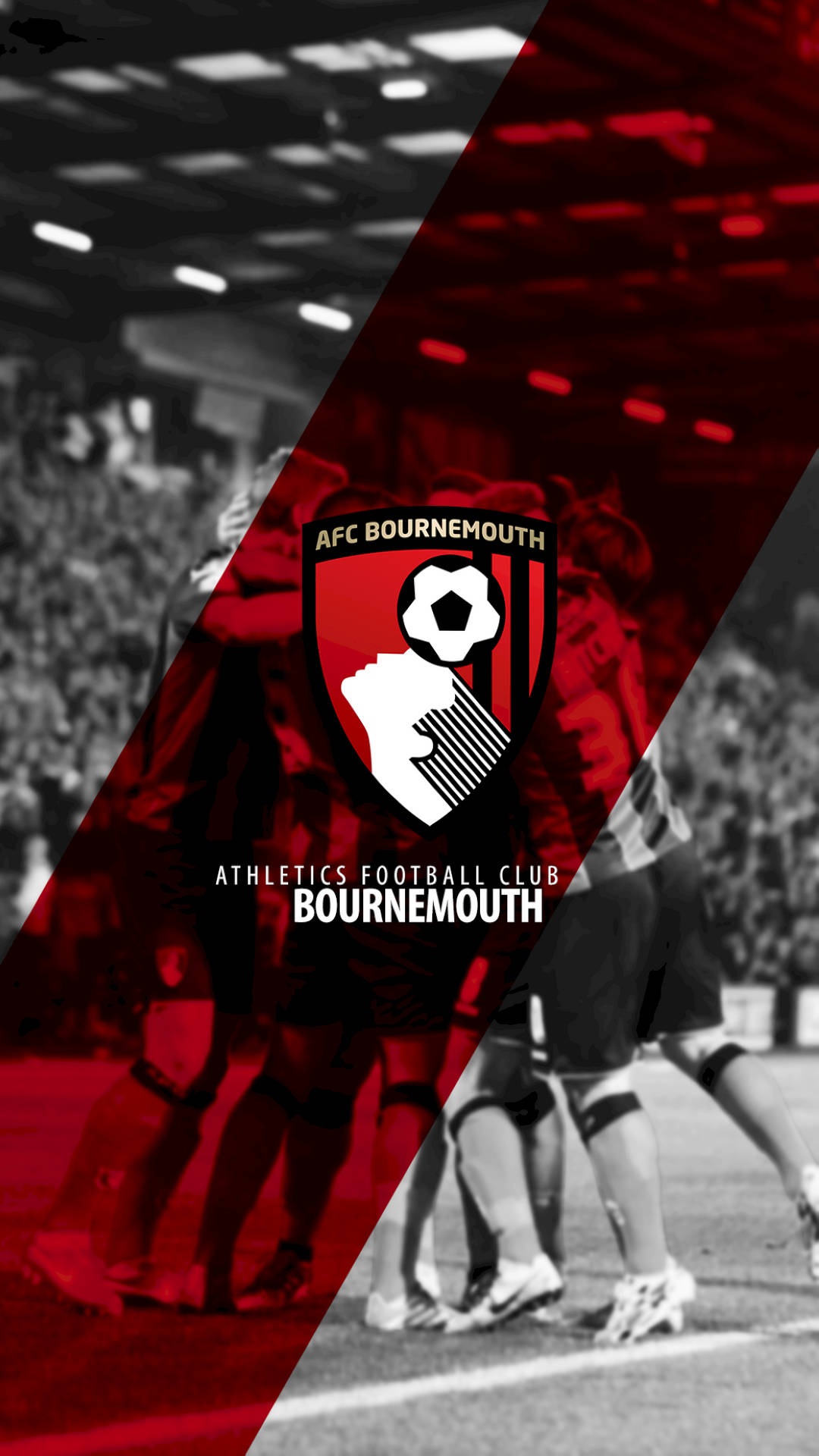 Logotipodel Afc Bournemouth En Rojo Y Negro Fondo de pantalla