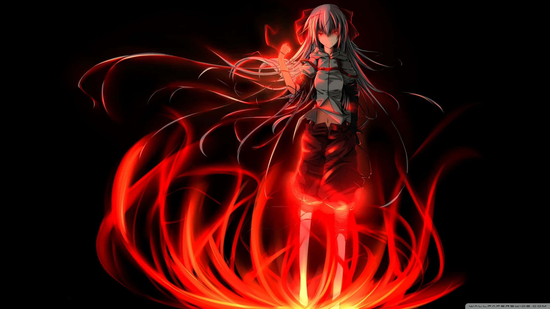 Red And Black Anime Flames Wallpaper