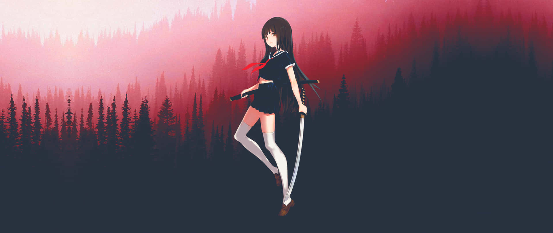 Vibrant red and black anime Wallpaper