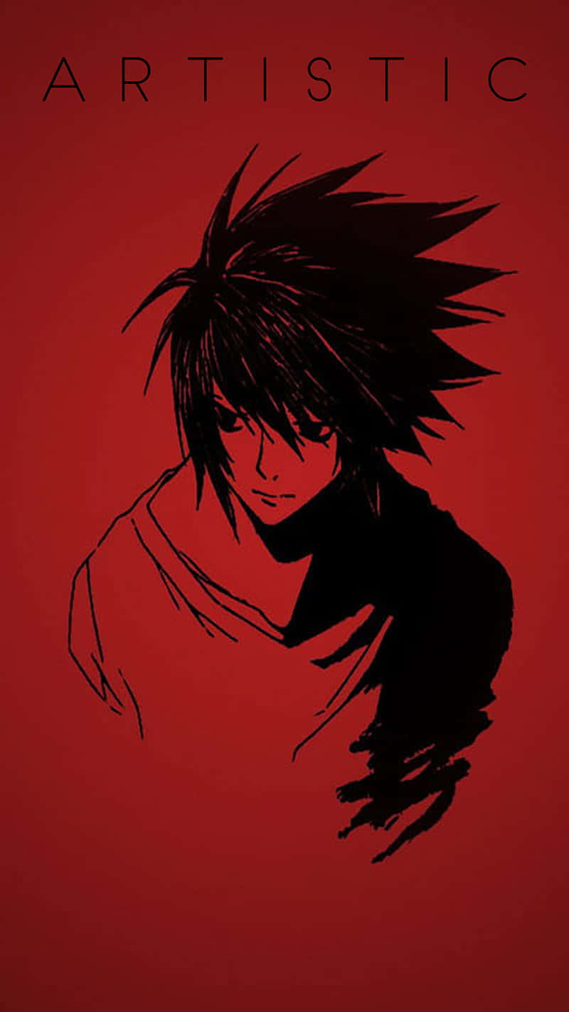 En Anime-elskers drøm med en kraftig rød og sort farvepalette. Wallpaper