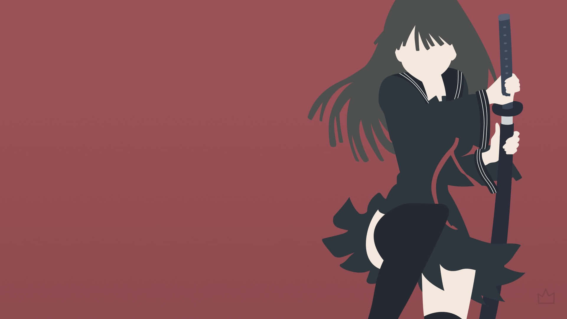 Wallpaper → Kviksølv og smukke røde og sorte Anime Tapet Wallpaper